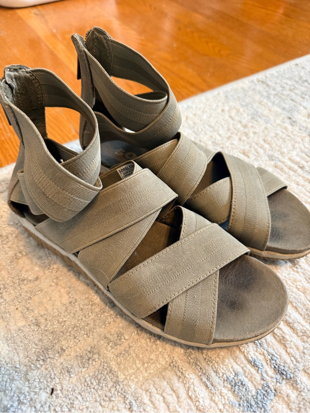 Sorel Women's Strappy Elastic Sandals — Olive Taupe